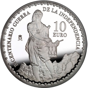 Bicentenario Guerra Independencia. 10 euros (plata)2008Timbaler del Bruc (1)